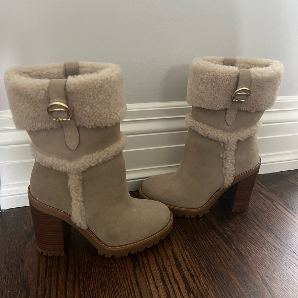 Coach shearling booties